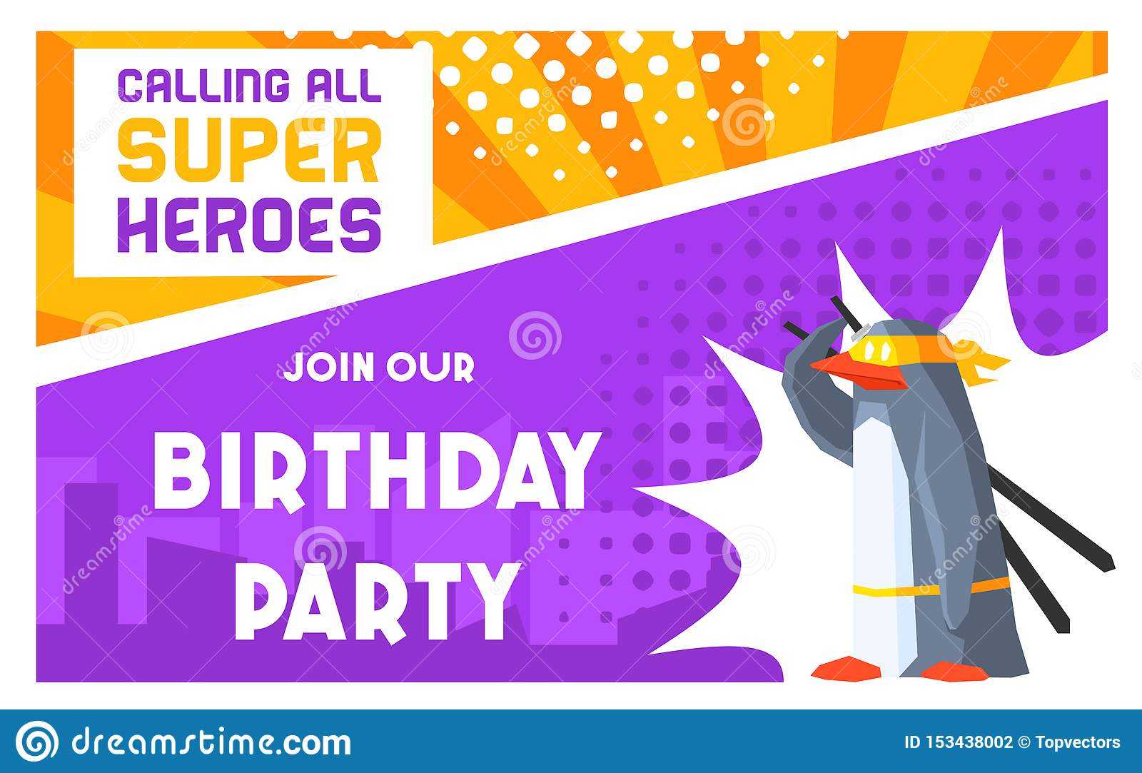 Superhero Birthday Party Banner Template, Cute Funny Penguin Pertaining To Superhero Birthday Card Template