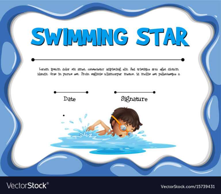 Swimming Lessons Certificate Template