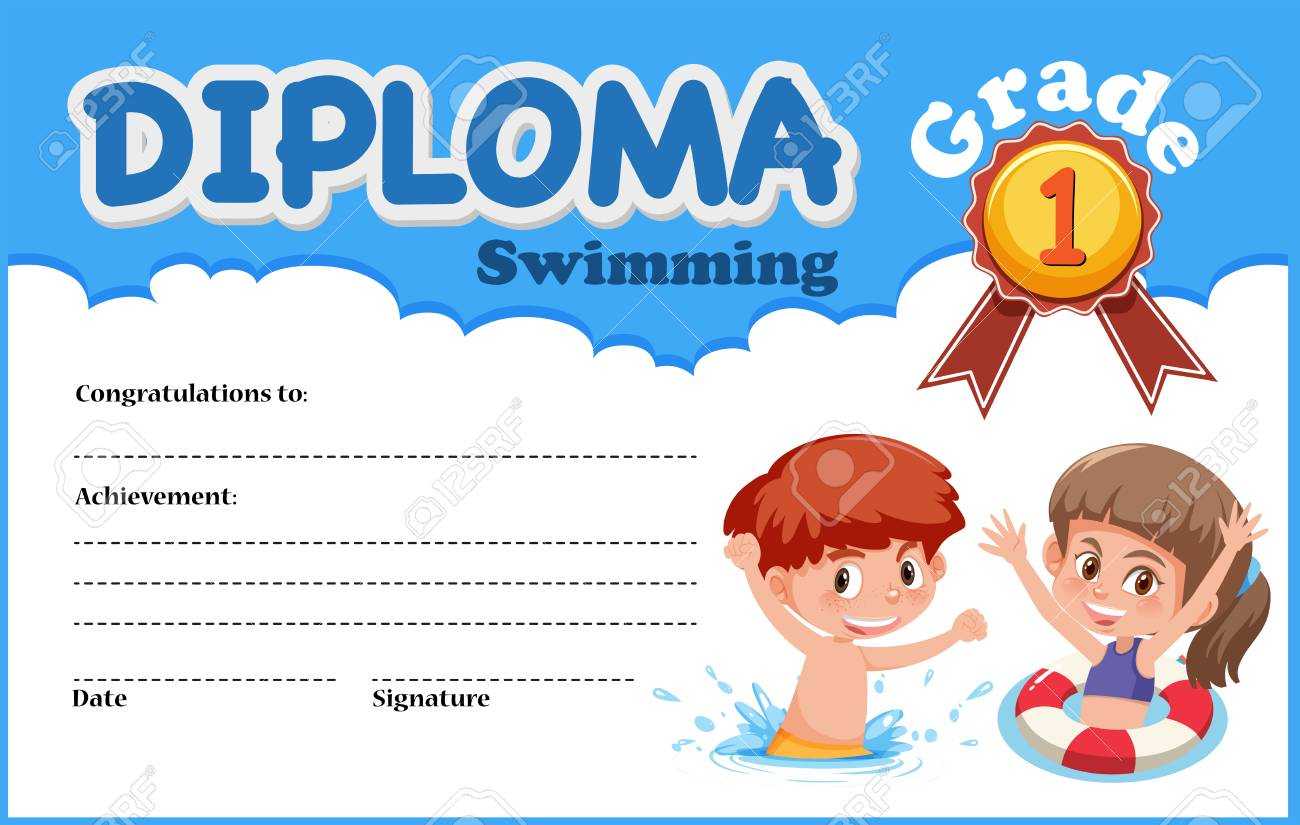 Swimming Diploma Certificate Template Illustration Inside Swimming Certificate Templates Free