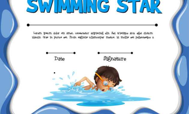 Swimming Star Certification Template With Swimmer in Swimming Certificate Templates Free