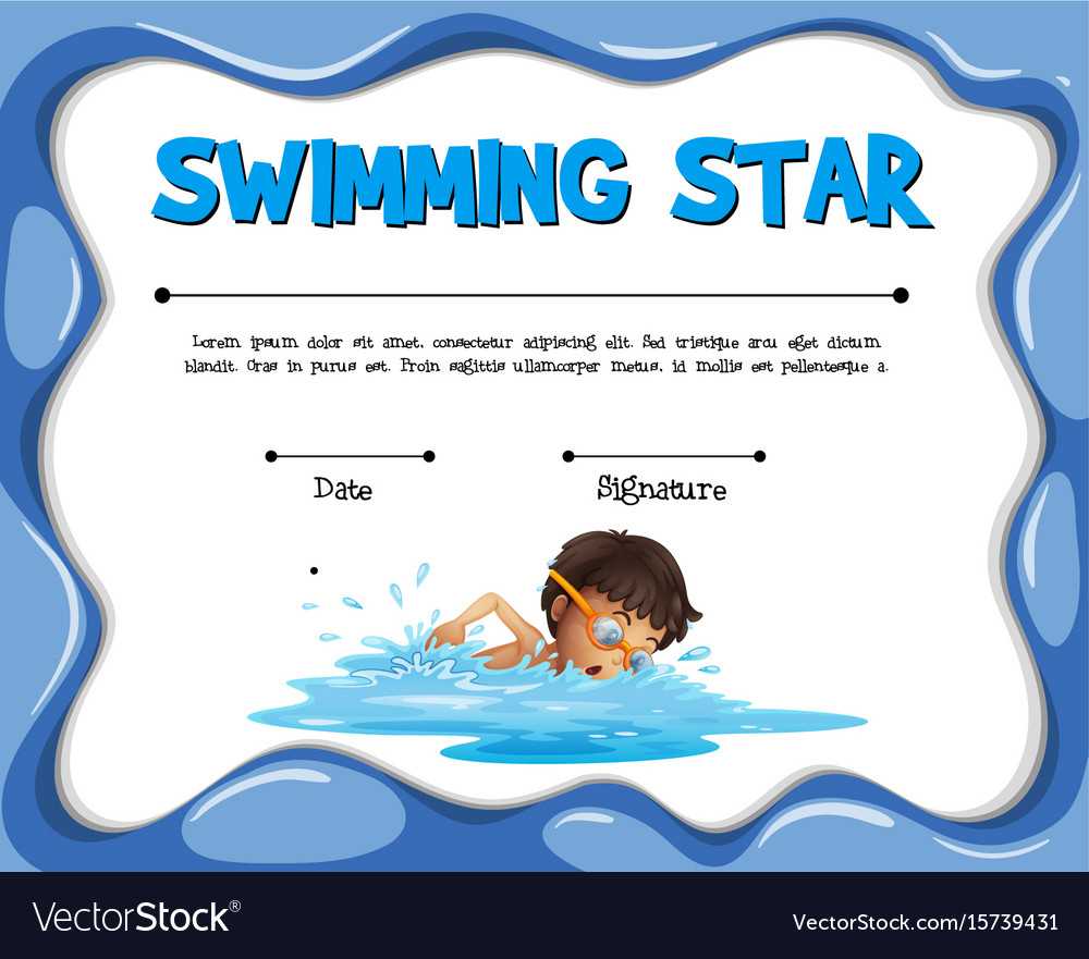 Swimming Star Certification Template With Swimmer In Swimming Certificate Templates Free