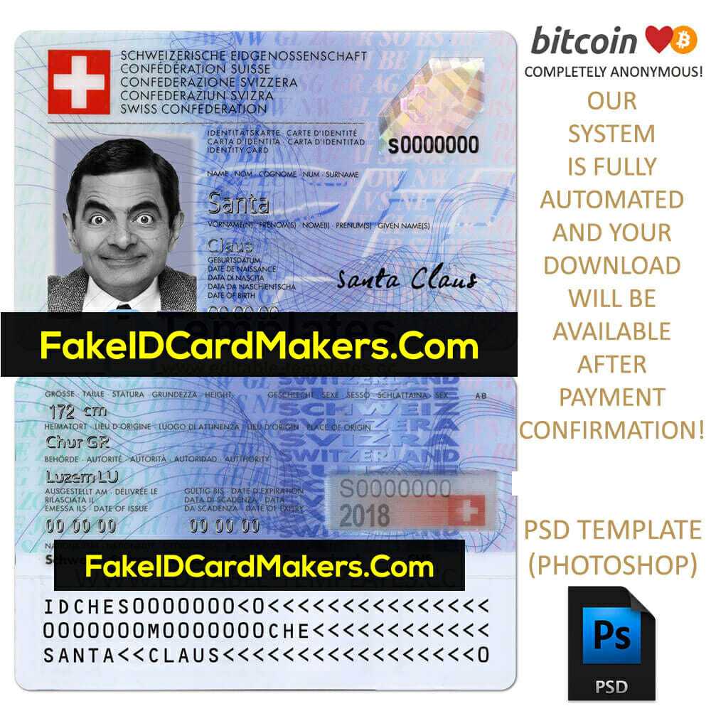 Switzerland Id Card Template Psd Editable Fake Download Within Fake Social Security Card Template Download
