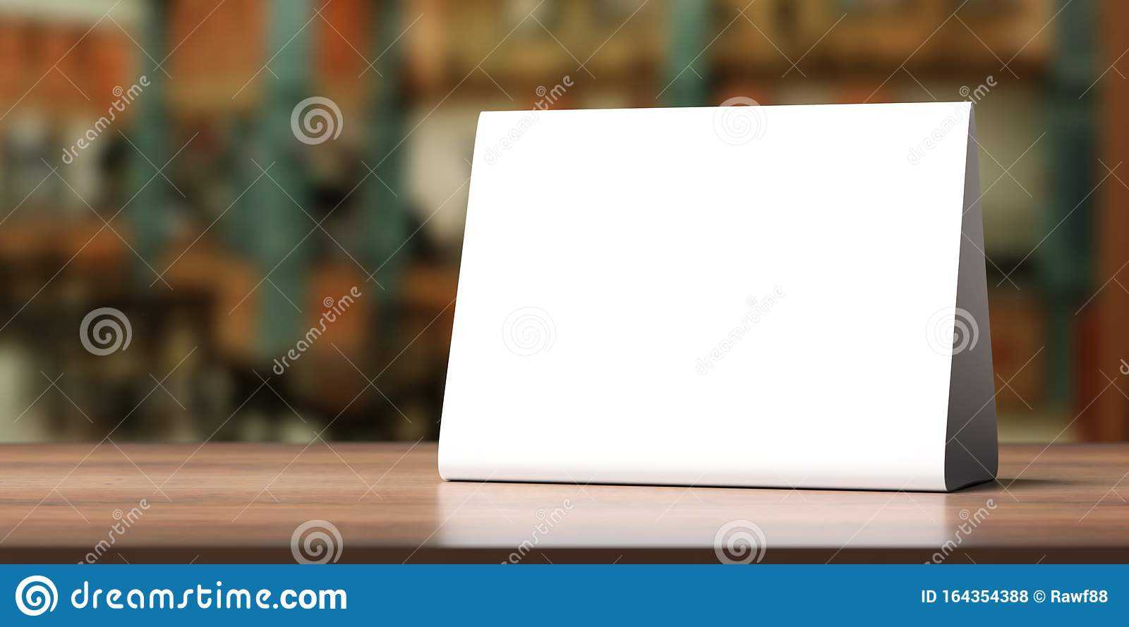 Table Tent, Reserved Card Sign Empty Blank On A Wooden Table Pertaining To Table Reservation Card Template