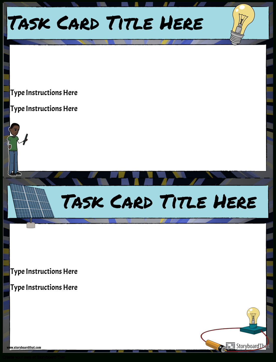 Task Card Template Storyboardanna Warfield For Task Cards Template