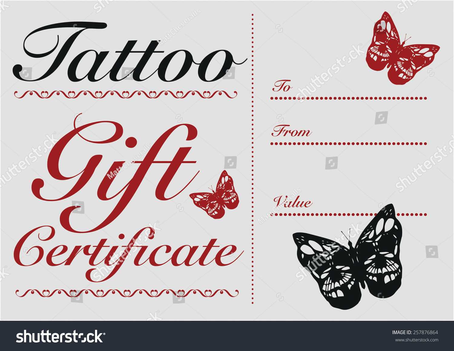 Tattoo Gift Certificate Template Free In Tattoo Gift Certificate Template