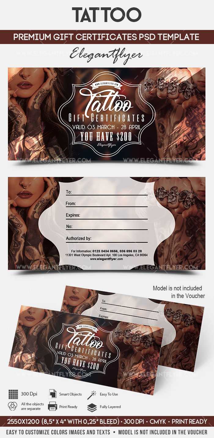 Tattoo Gift Voucher Template Inside Tattoo Gift Certificate Template