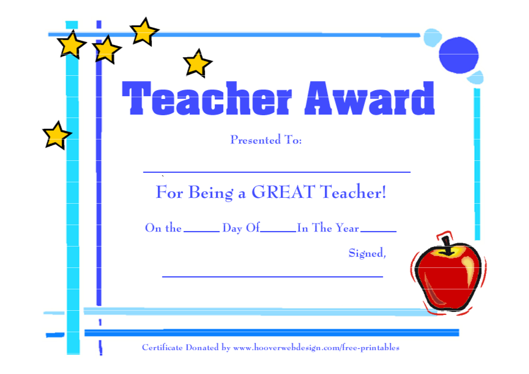 Teacher Awards 9 New Certificat Templates For Best Teacher Certificate Templates Free