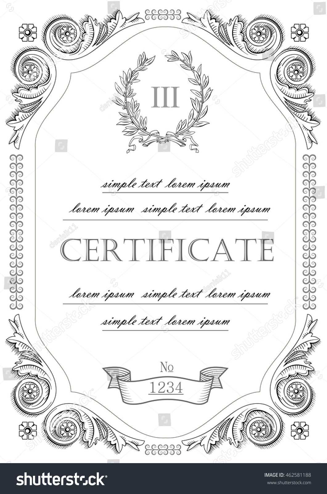 Template Certificate License Vintage Classicstyle Vector Intended For Certificate Of License Template