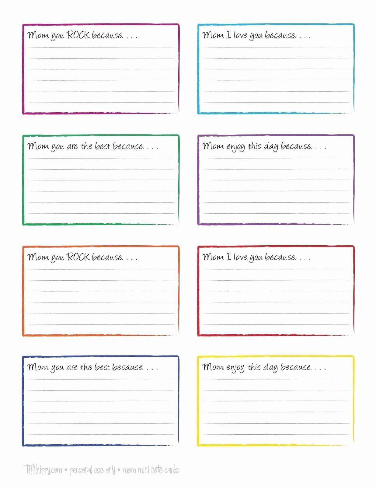 Template For Note Cards - Colona.rsd7 Within Blank Index Card Template
