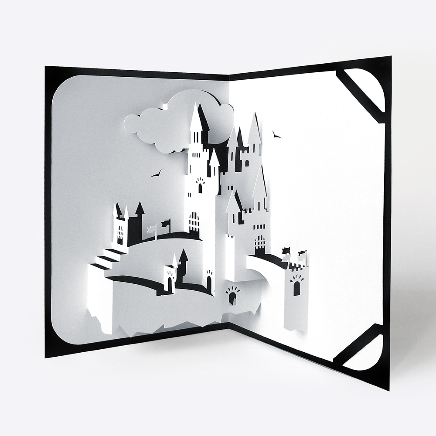 Template Pop Up Card «Castle» Inside Free Pop Up Card Templates Download