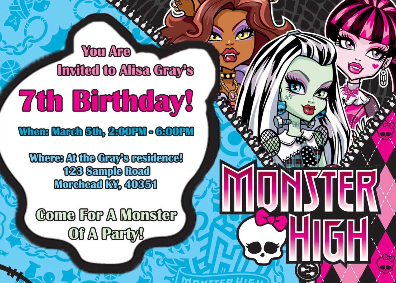 Templates Monster Free Download ] – Resume Download Template Throughout Monster High Birthday Card Template