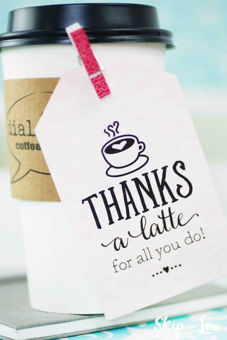 Thanks A Latte Card Printable