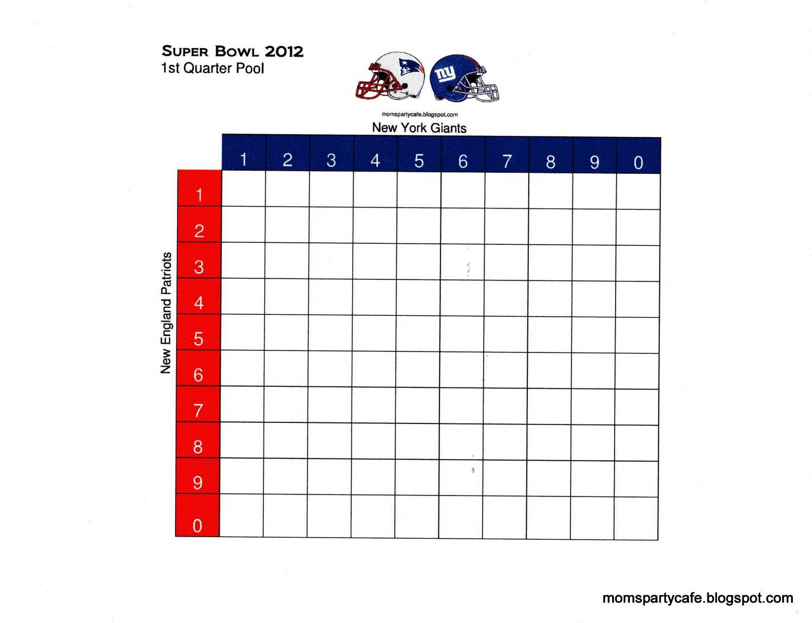 The Optimal Strategy For Playing Squares | The Harvard In Football Betting Card Template