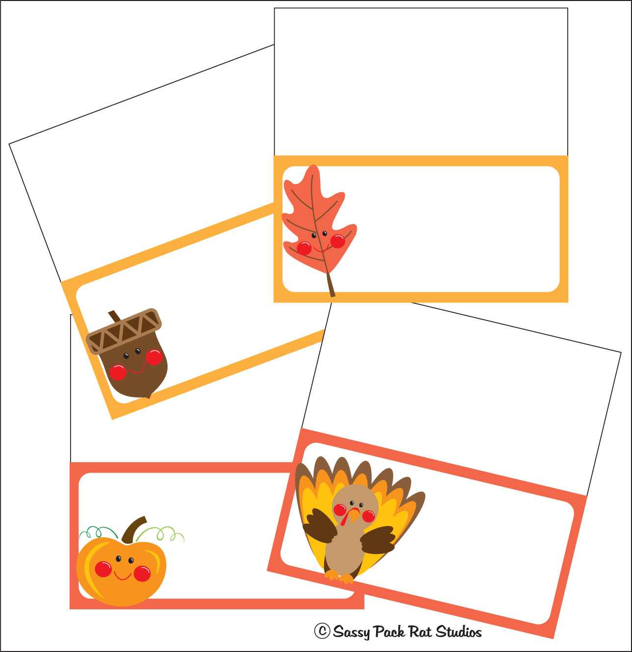 The Sassy Pack Rat: Thanksgiving Place Card Printable Freebie With Thanksgiving Place Card Templates