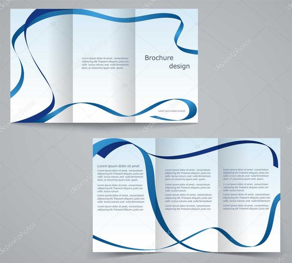 Three Fold Business Brochure Template, Corporate Flyer Or With Three Fold Card Template