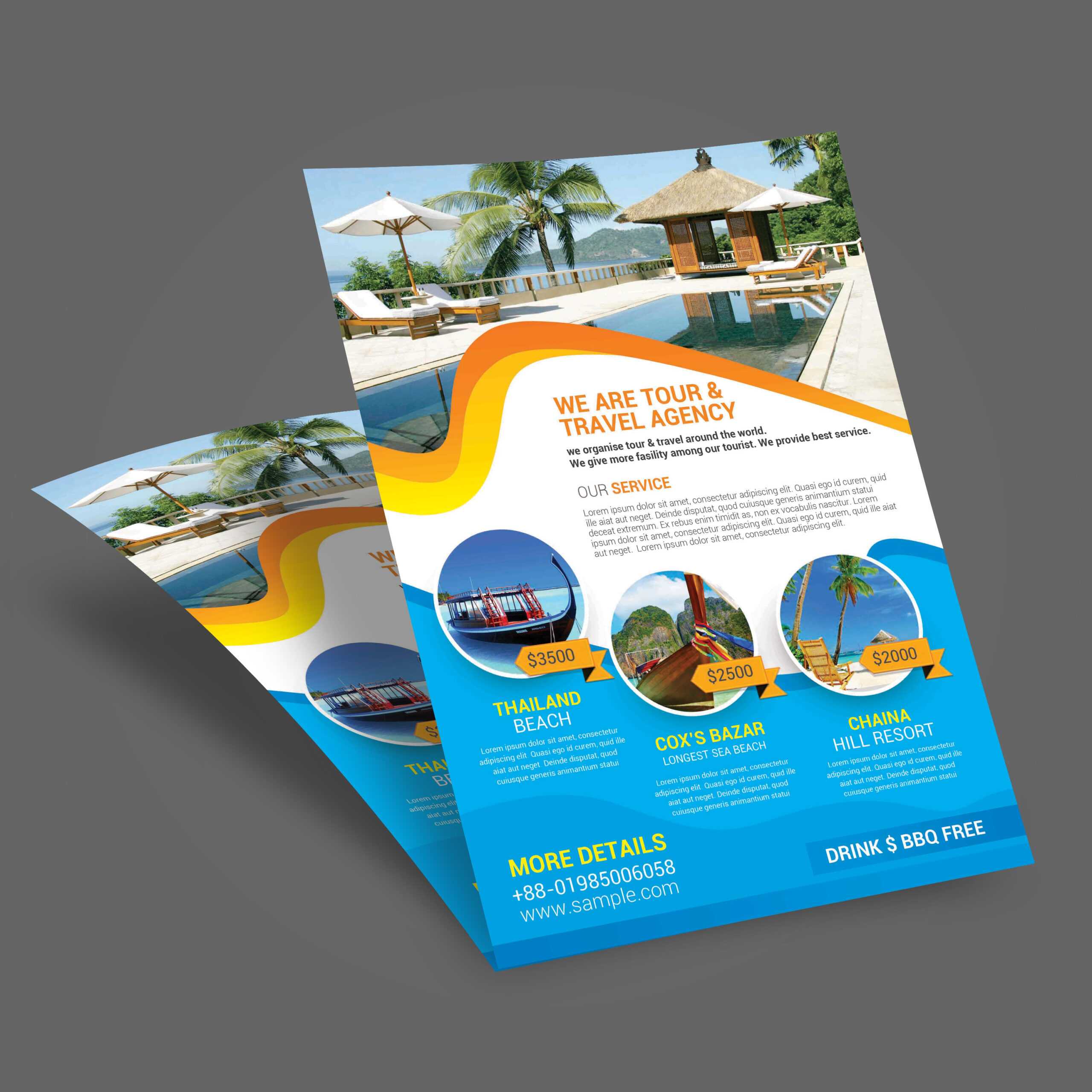 Tour Brochure Template - Tunu.redmini.co In Travel And Tourism Brochure Templates Free