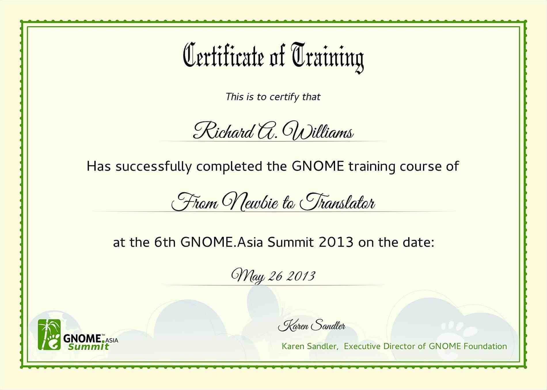 Training Certificate Template Word – Colona.rsd7 With Regard To Word 2013 Certificate Template