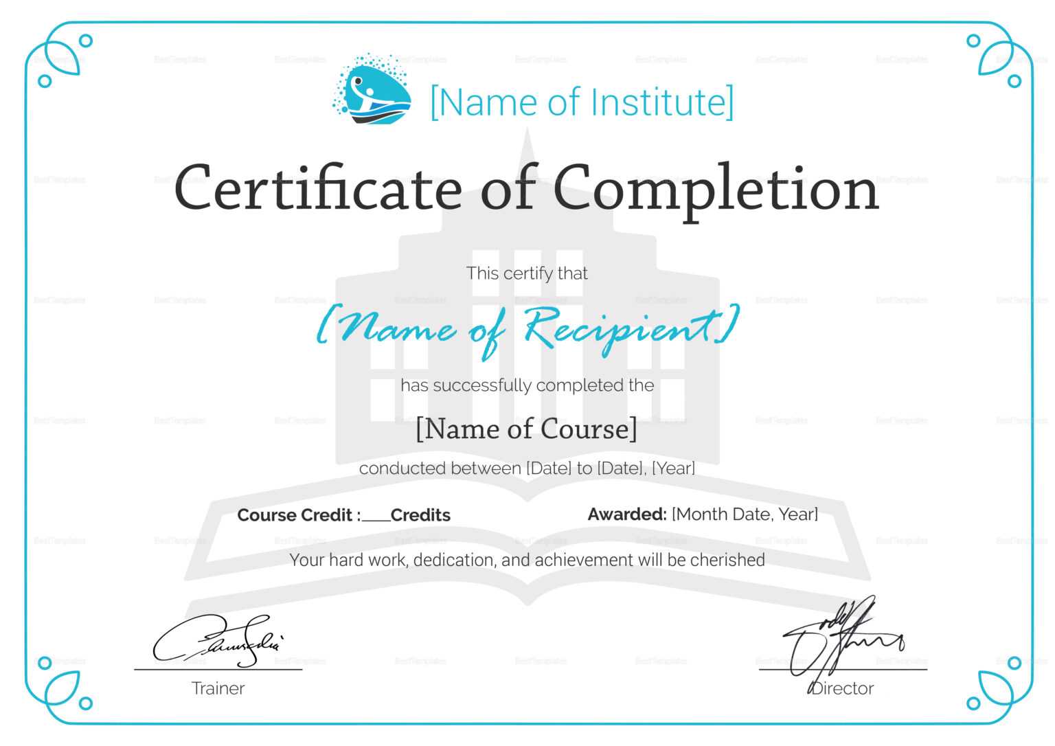 certificates of completetion templates for indesign