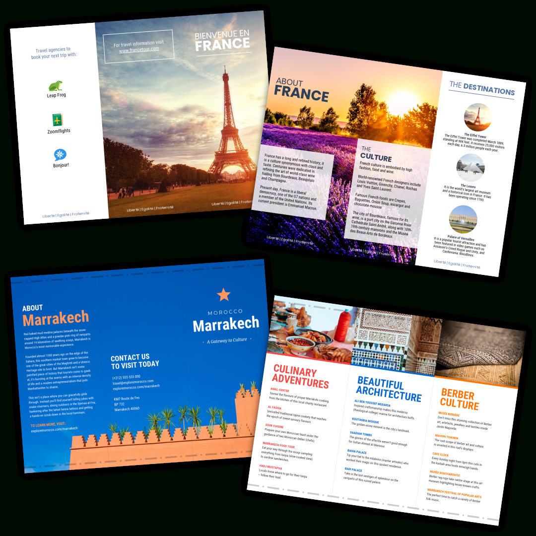 Travel Brochure Templates - Make A Travel Brochure - Venngage For Travel Guide Brochure Template