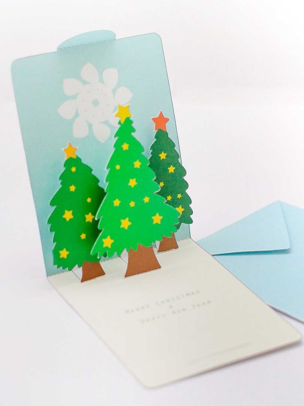 Tree Papercraft Free Pop Up Card Template Mookeep Origami Regarding Pop Up Tree Card Template
