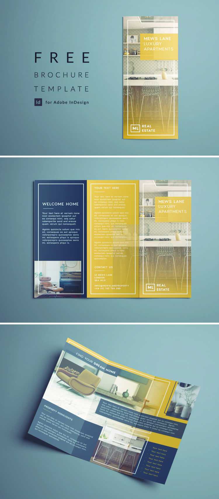 Tri Fold Brochure | Free Indesign Template Throughout Brochure Templates Free Download Indesign