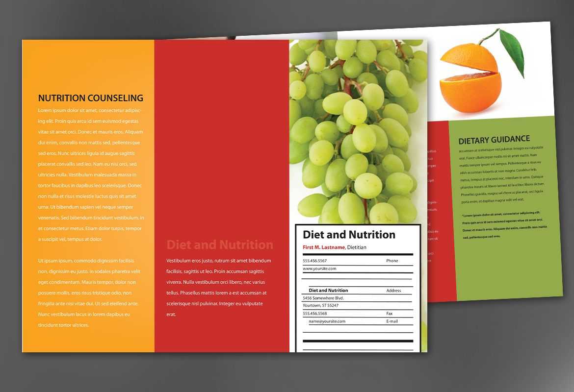 Tri Fold Brochure Template For Health And Nutrition. Order Intended For Nutrition Brochure Template