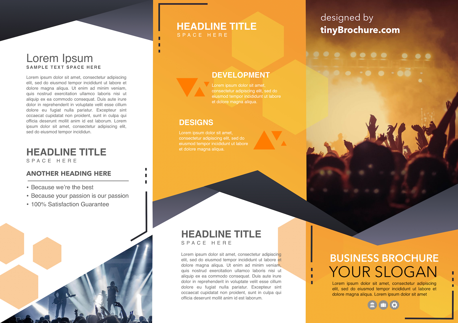 Tri Fold Brochure  Template  Powerpoint  with Membership 