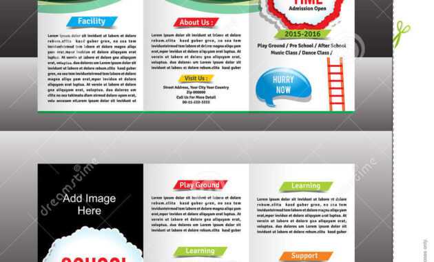 Tri Fold School Brochure Template Stock Vector pertaining to Tri Fold School Brochure Template