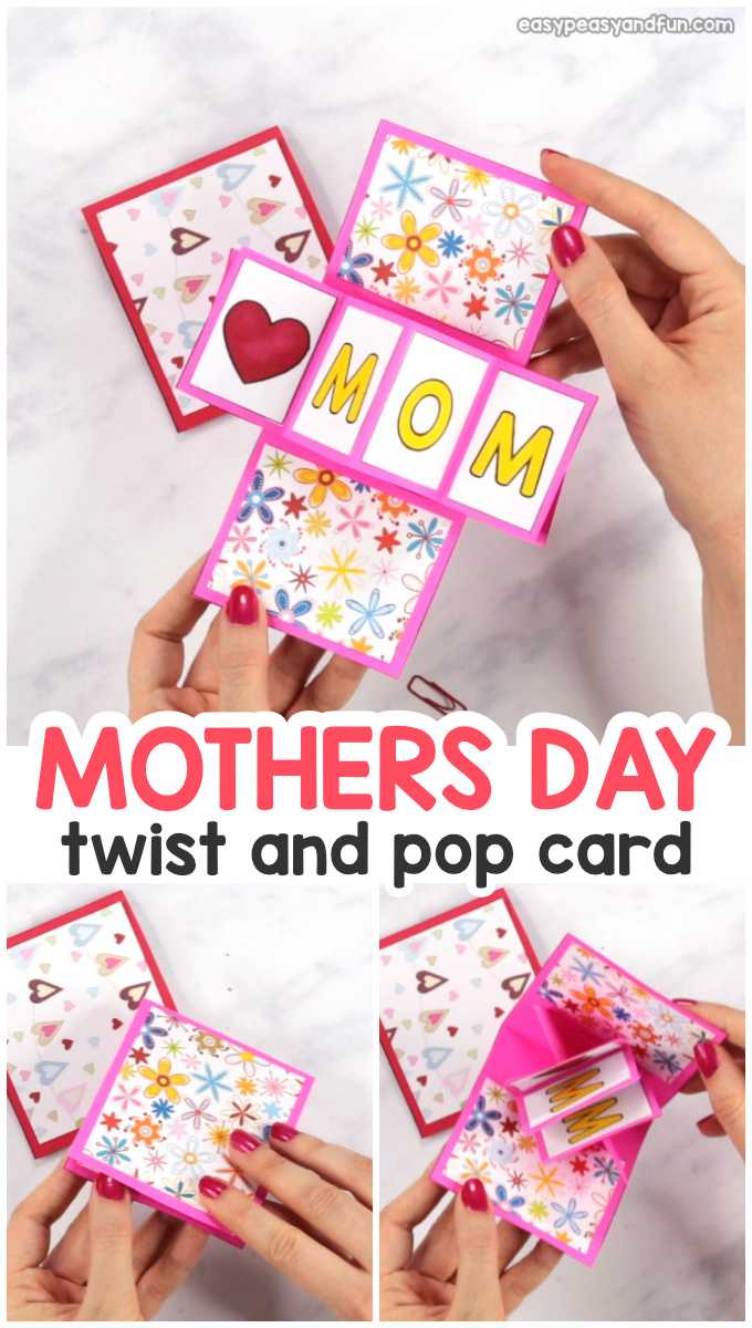 Twist And Pop Mother's Day Card – Easy Peasy And Fun With Twisting Hearts Pop Up Card Template