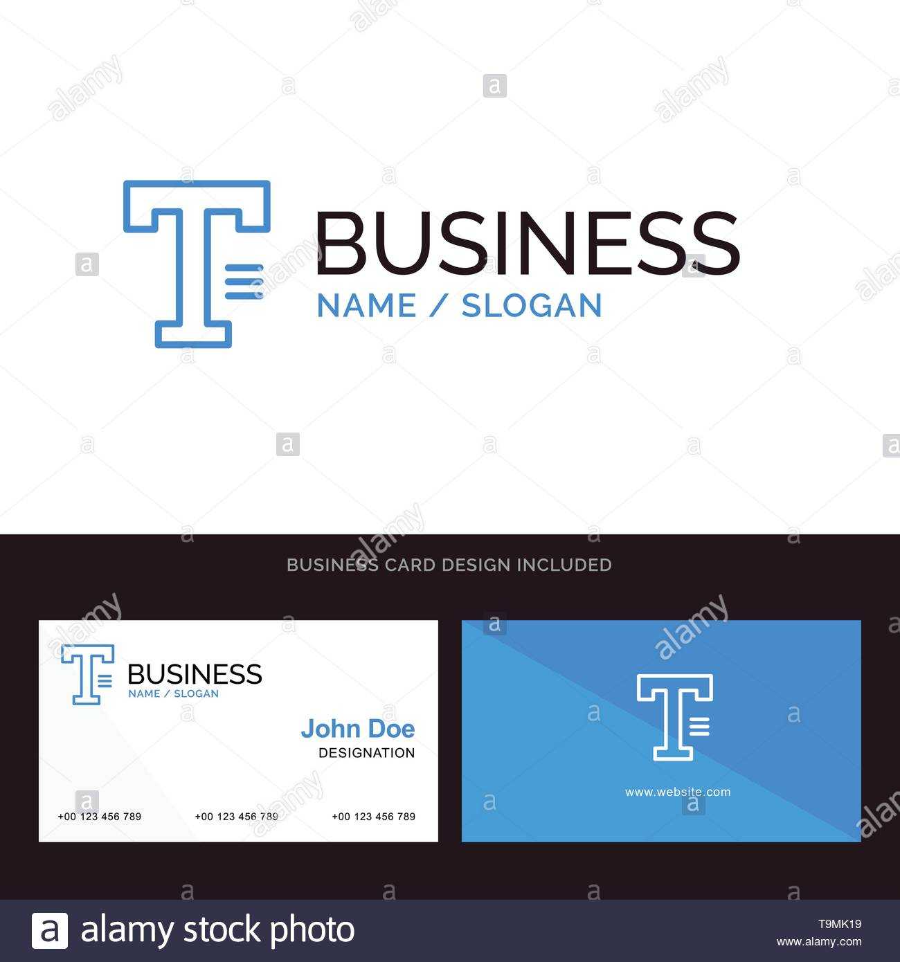 Type, Text, Write, Word Blue Business Logo And Business Card Pertaining To Front And Back Business Card Template Word