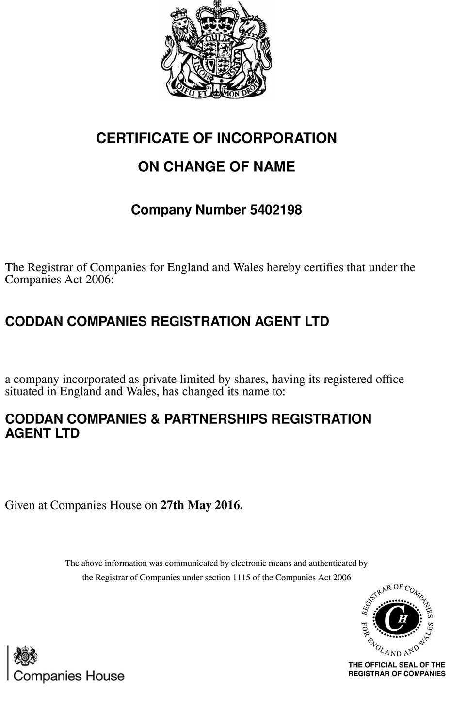 Uk About Company Registration Agent | About Coddan Company Pertaining To Share Certificate Template Companies House