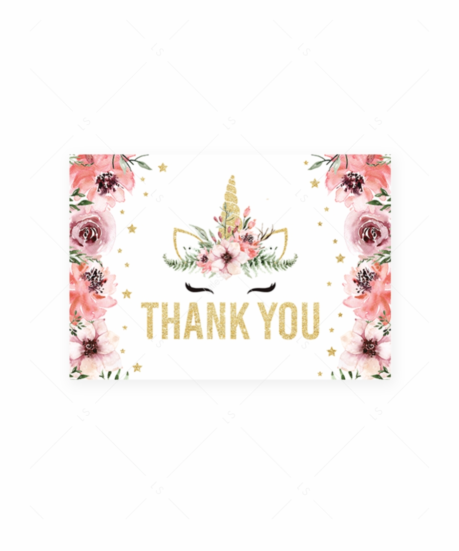 Unicorn Thank You Note Cards Printableslittlesizzle For Thank You Card Template For Baby Shower