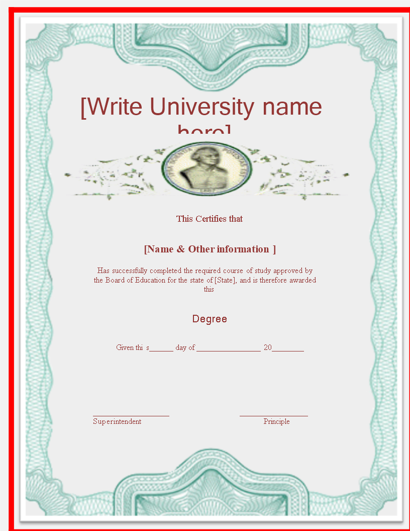 University Degree Certificate Template | Templates At Intended For University Graduation Certificate Template