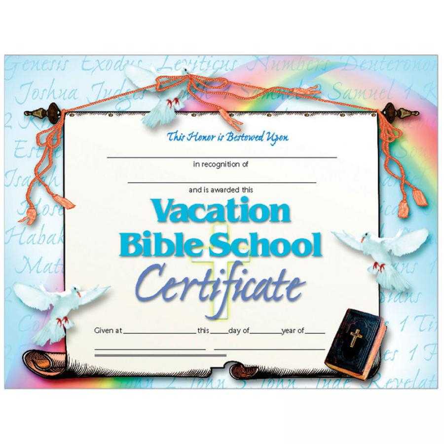 Vacation Bible School Set Of 30 Certificates With Vbs Certificate Template