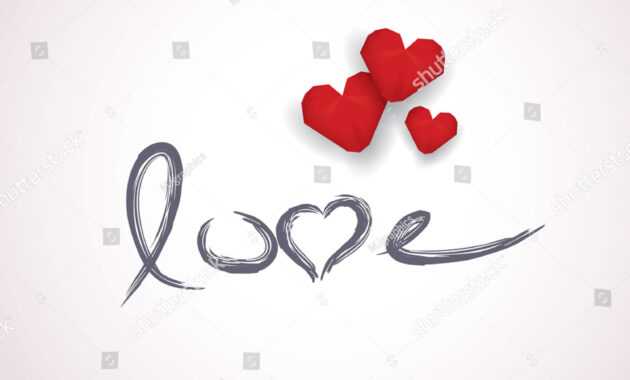 Valentine Card Template Handwritten Word Love Stock Vector intended for Valentine Card Template Word