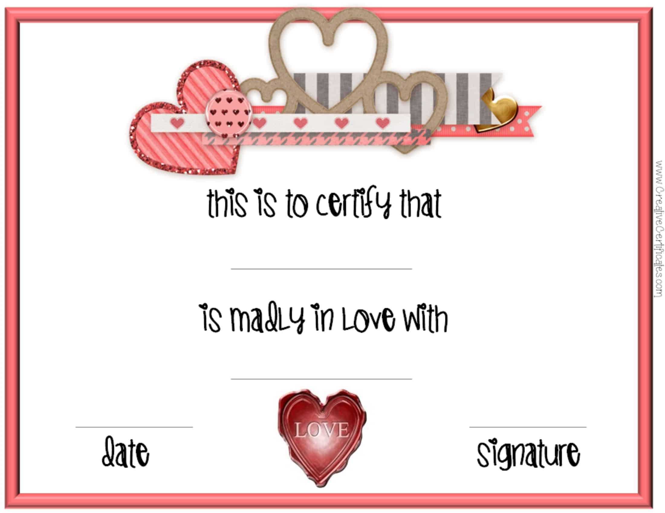 Valentine Certificate Templates ] – Free Clip Art From Regarding Love Certificate Templates