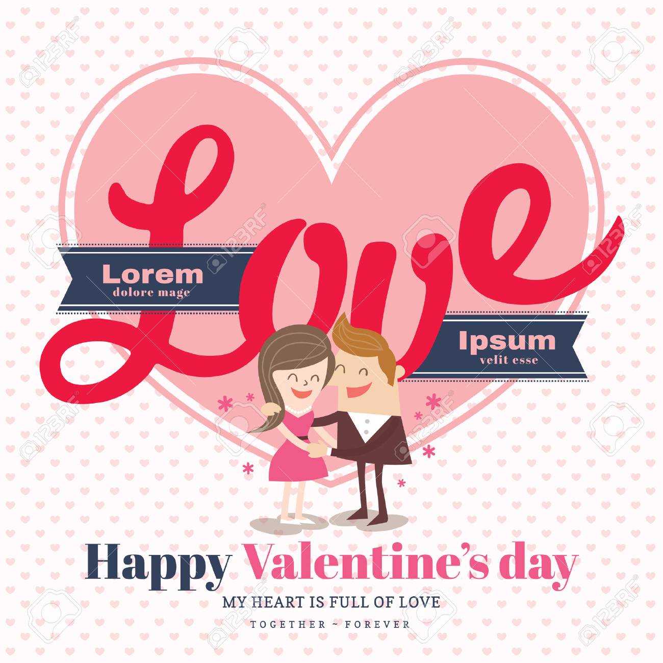 Valentine's Day Card Template With Love Word Intended For Valentine Card Template Word