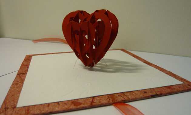 Valentine's Day Pop Up Card: 3D Heart Tutorial - Creative throughout 3D Heart Pop Up Card Template Pdf