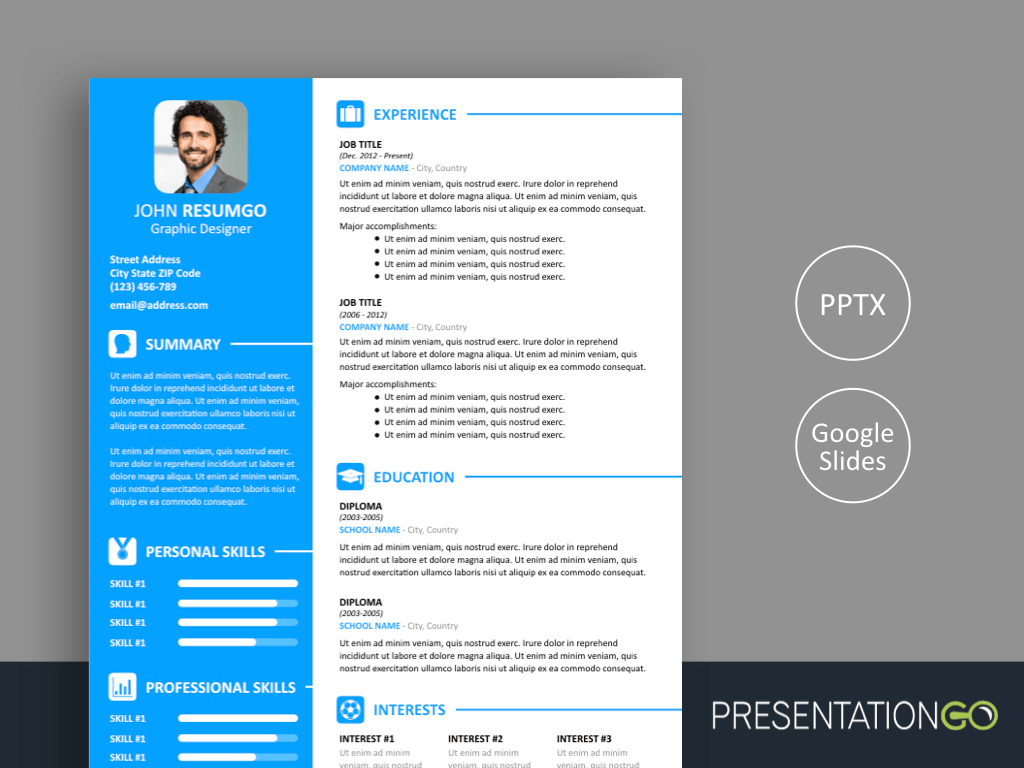 Vasilis – Modern Resume Template For Powerpoint And Google Within Powerpoint Photo Slideshow Template