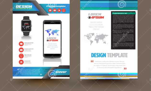 Vector Brochure Template Design For Technology Product with regard to Product Brochure Template Free