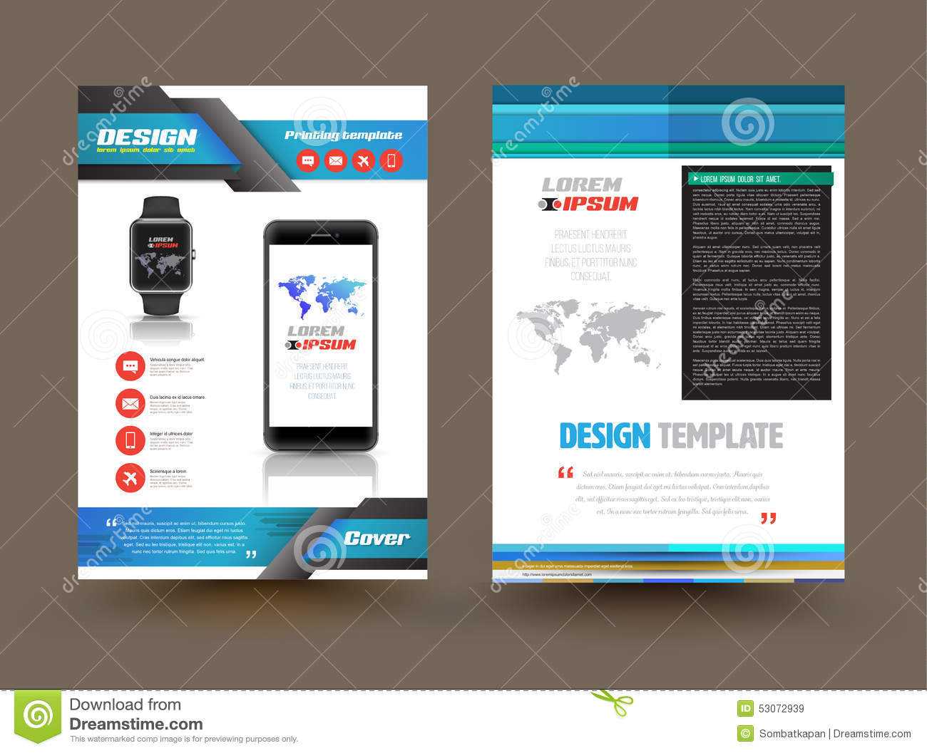 Vector Brochure Template Design For Technology Product With Regard To Product Brochure Template Free