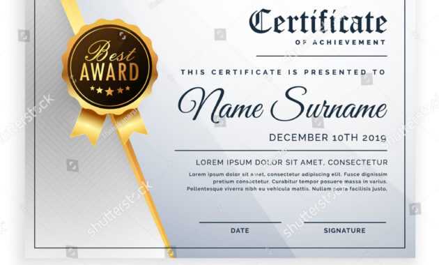 Vector Certificate Template Beautiful Certificate Template throughout Beautiful Certificate Templates
