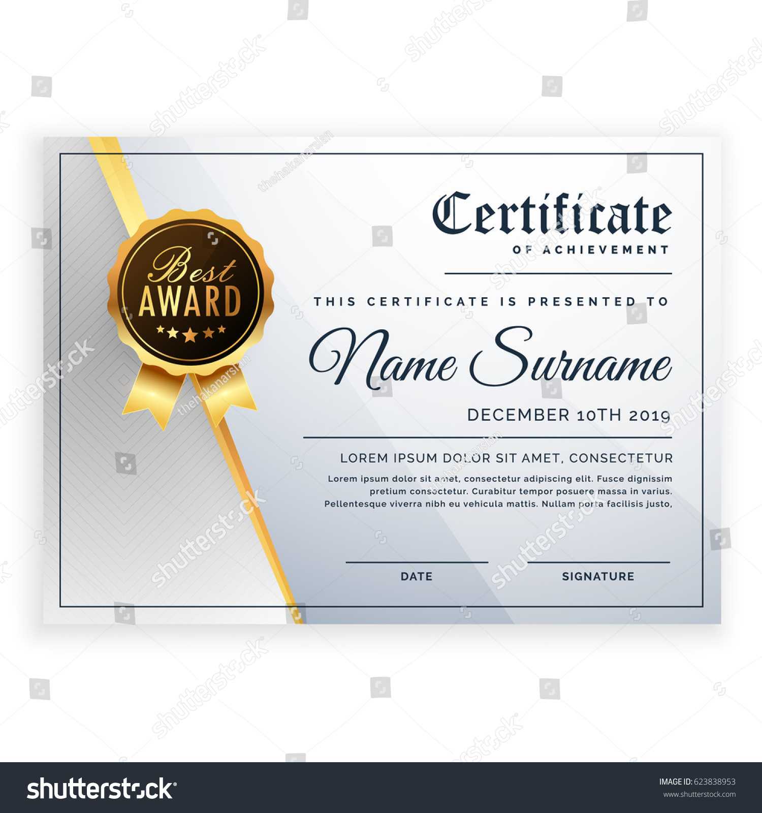 Vector Certificate Template Beautiful Certificate Template Throughout Beautiful Certificate Templates