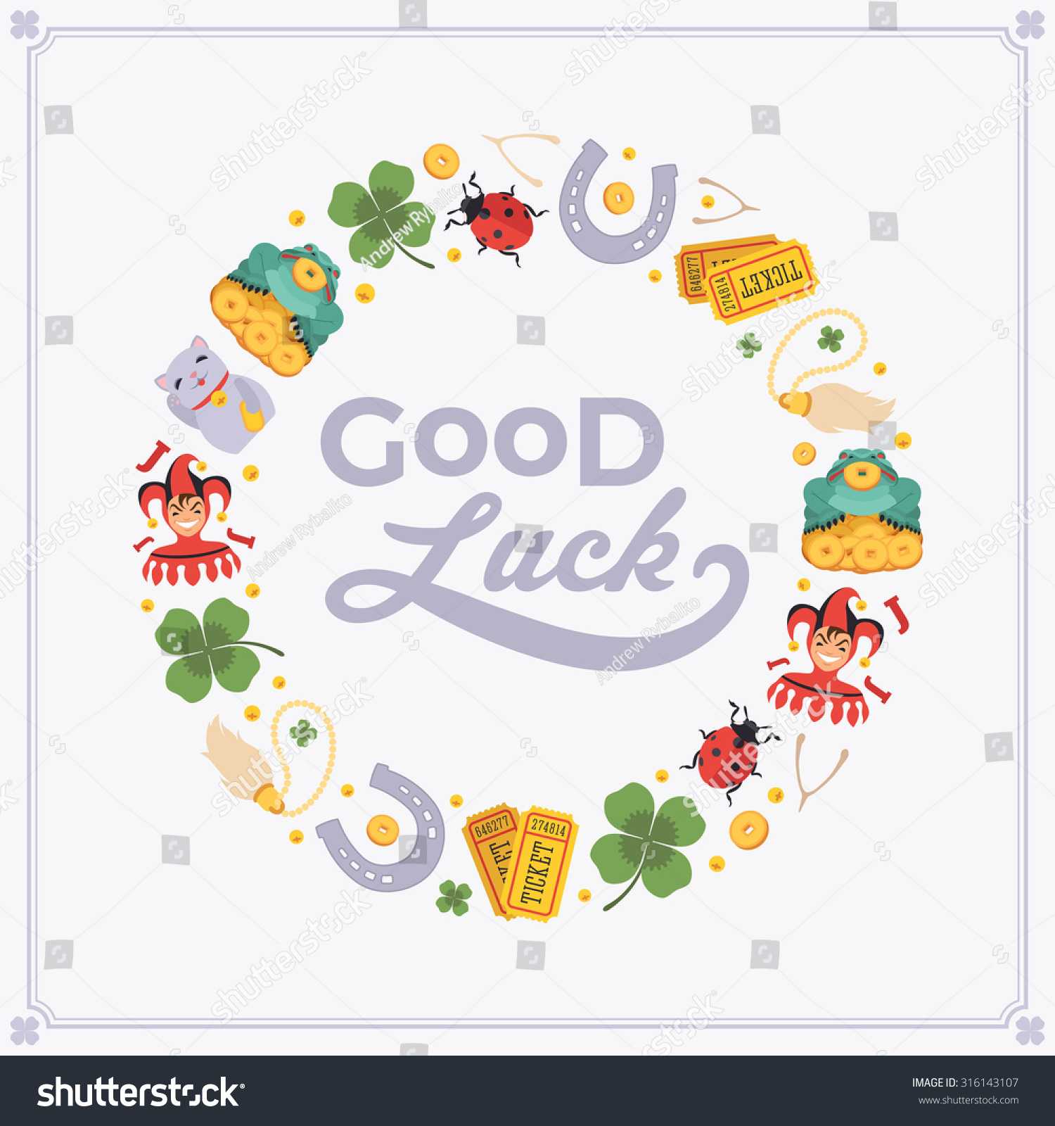 Vector Decorating Design Made Lucky Charms Stock Vector In Good Luck Card Template