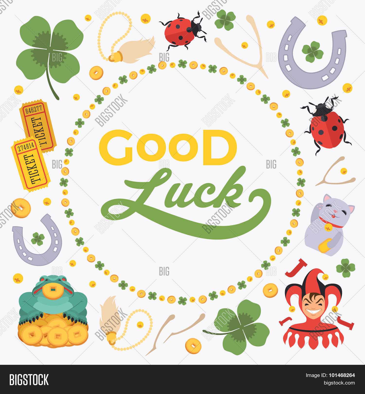 Vector Decorating Vector & Photo (Free Trial) | Bigstock Inside Good Luck Card Templates