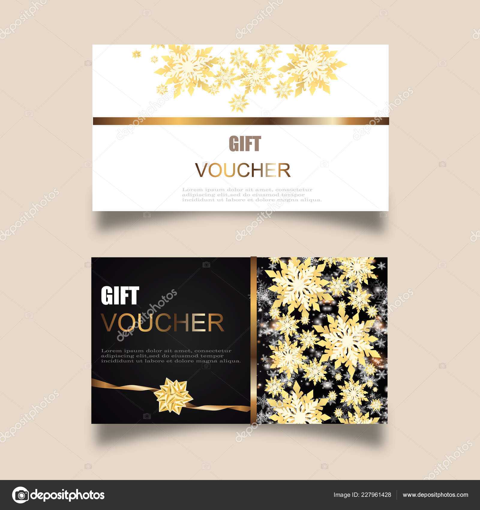 Vector Set Luxury Gift Vouchers Ribbons Gift Box Elegant In Elegant Gift Certificate Template