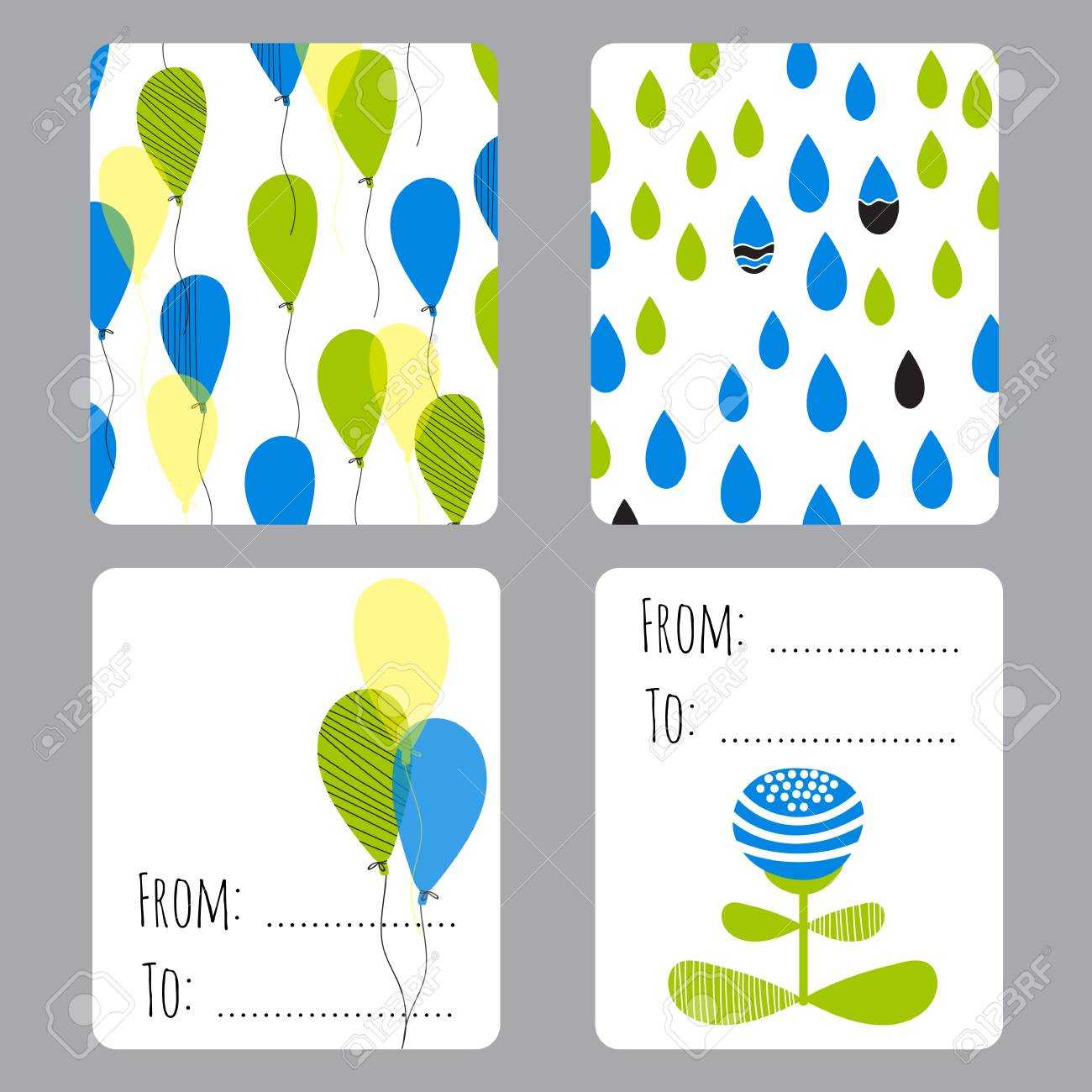 Vector Set Of Small Card Templates With Place For Text. For Greeting.. For Small Greeting Card Template