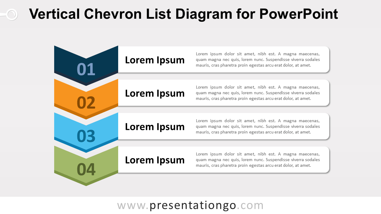 Vertical Chevron List For Powerpoint – Presentationgo With Regard To Powerpoint Chevron Template