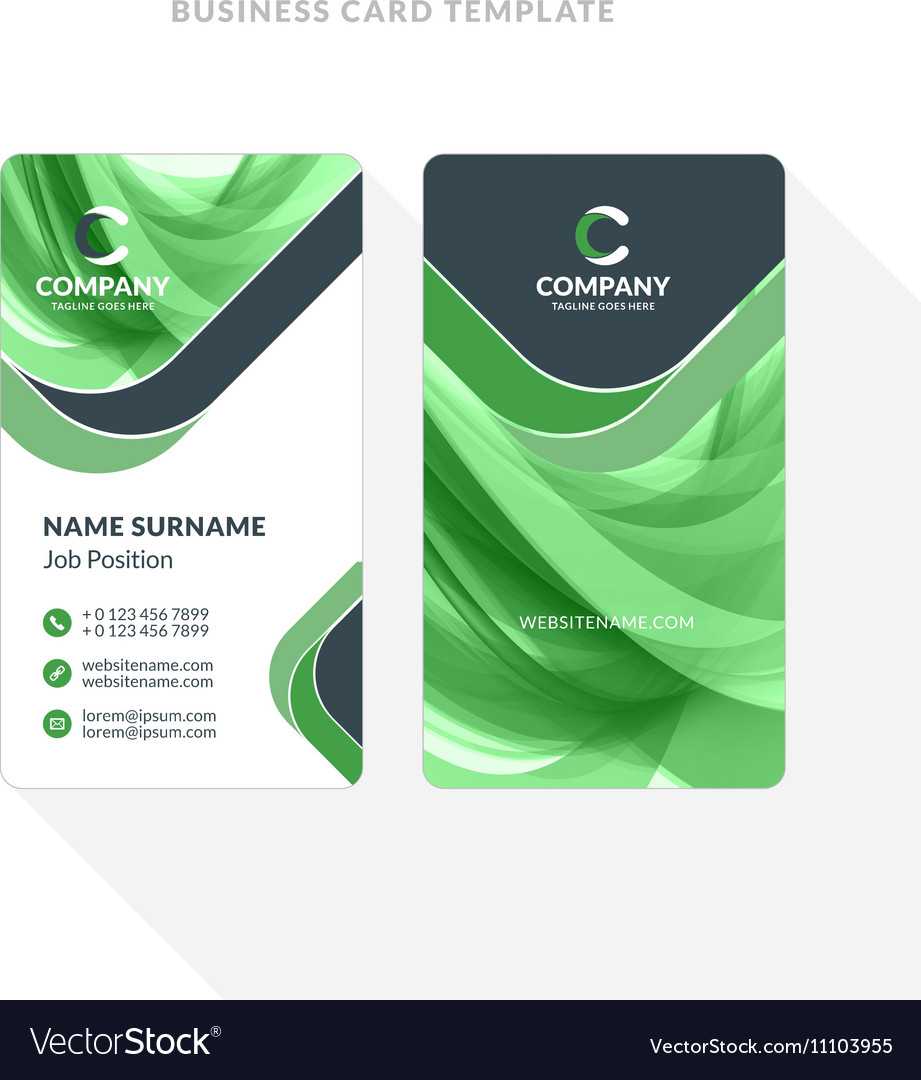 Vertical Double Sided Business Card Template With In Double Sided Business Card Template Illustrator