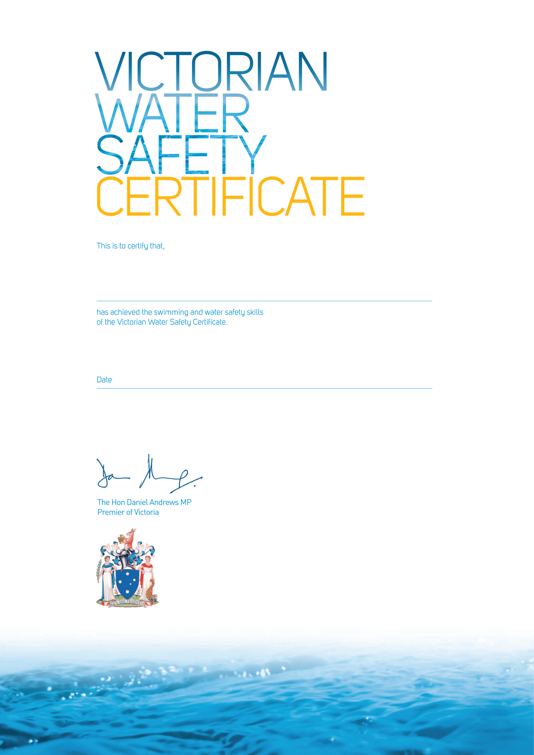 Victorian Water Safety Certificate (Vwsc) | Life Saving Victoria Regarding Life Saving Award Certificate Template